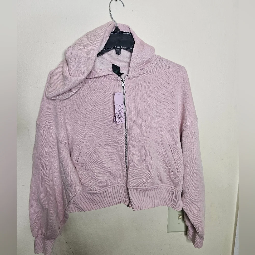 Wild Fable Women's Reverse Weave Zip-Up Hoodie mauve Pink - Picture 5 of 5